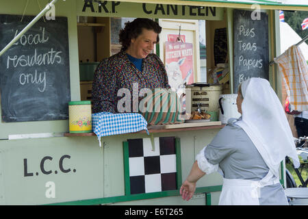 ARP. Précautions de protection de l'air à la cantine une reconstitution historique. Spectacle Odyessy militaire à Detling, Kent, UK Banque D'Images