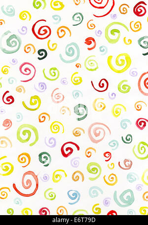 Ronde des formes abstraites à l'aquarelle Banque D'Images