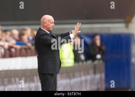 Edimbourg, Ecosse. 30e Août, 2014. Championnat écossais. Falkirk Manager Peter Houston dans le match du championnat écossais, les coeurs contre Falkirk de stade de Murrayfield. Credit : Action Plus Sport/Alamy Live News Banque D'Images