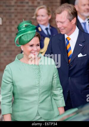 Maastricht, Pays-Bas. 30e Août, 2014. La grande-duchesse Maria Teresa et le Grand-Duc Henri de Luxembourg assister aux célébrations des 200 ans du Royaume des Pays-Bas à Maastricht, 30 août 2014. © dpa/Alamy Live News Banque D'Images