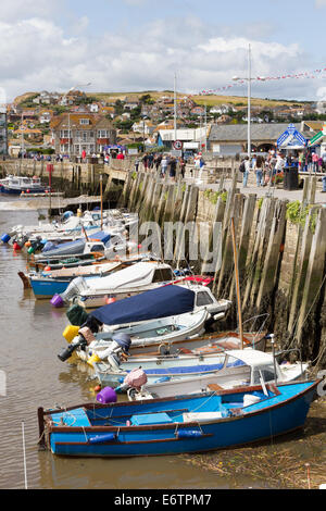 Bridport Harbour dans la baie de l'Ouest, sur la côte jurassique du Dorset Banque D'Images