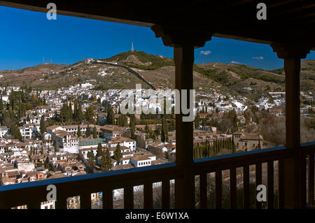 D'Albaicin et Sacromonte de l'Alhambra, Grenade, Andalousie, Espagne, Europe Banque D'Images