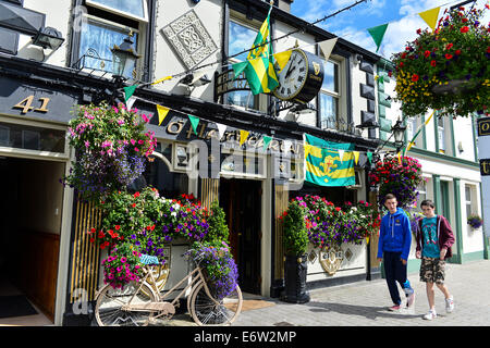 Jean O'Flaherty's pub irlandais traditionnel, Floro, comté de Donegal, en République d'Irlande. Banque D'Images