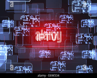 La future technologie smart interface tactile rouge en verre. Concept d'écran de télévision sur IP Banque D'Images