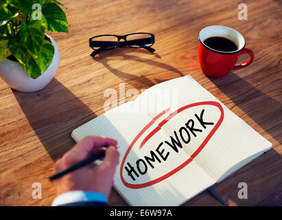 Affaires diverses séances de remue-méninges sur les devoirs Banque D'Images