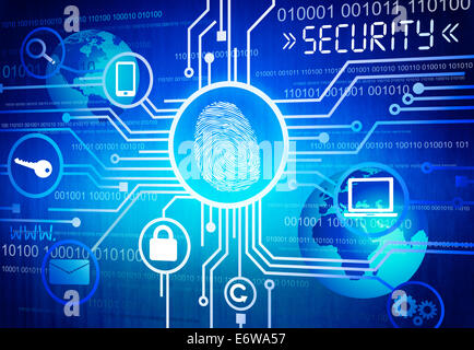 Généré numériquement Image de Concept de sécurité en ligne Banque D'Images