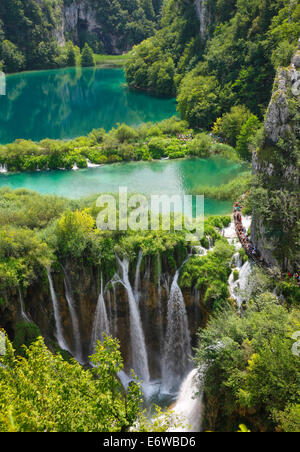 Le parc national des lacs de Plitvice, Croatie Banque D'Images