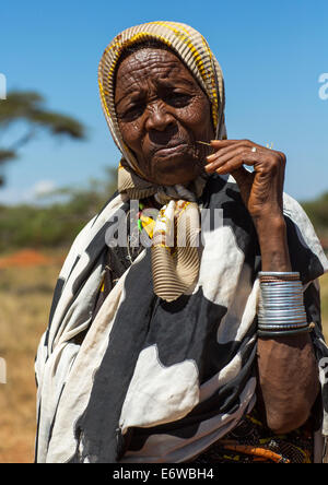 Tribu Borana, femme, l'Ethiopie Yabelo, Banque D'Images