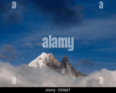 Sommet de l'Aiguille verte, le DRU, Chamonix, Alpes, France Banque D'Images