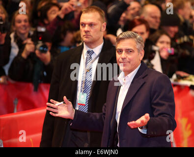 Première mondiale de Monuments hommes au 64e Festival International du Film de Berlin (Berlinale) au Berlinale Palast. En vedette : George Clooney Où : Berlin, Allemagne Quand : 08 Mars 2014 Banque D'Images