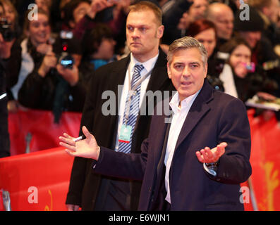 Première mondiale de Monuments hommes au 64e Festival International du Film de Berlin (Berlinale) au Berlinale Palast. En vedette : George Clooney Où : Berlin, Allemagne Quand : 08 Mars 2014 Banque D'Images