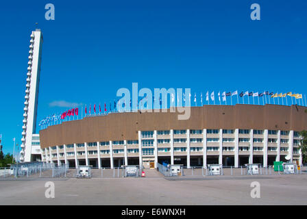 Olympiastadion, le Stade olympique (1952), de Yrjö Lindegren, Taka-Töölö district, le centre d'Helsinki, Finlande, Europe Banque D'Images