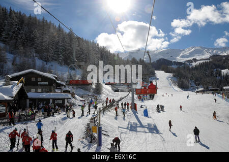 À Pila ski resort sur Aoste, vallée d'aoste, Italie Banque D'Images