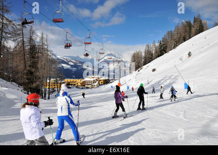 À Pila ski resort sur Aoste, vallée d'aoste, Italie Banque D'Images