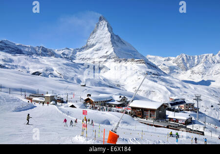 Riffelberg à dans la station de ski de Zermatt avec Cervin, Valais, Suisse Banque D'Images