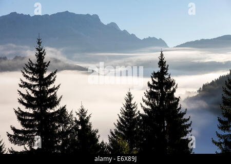 Steinernes Meer, vue sur près de Maria Alm, Tyrol, Salzbourg, Autriche Banque D'Images