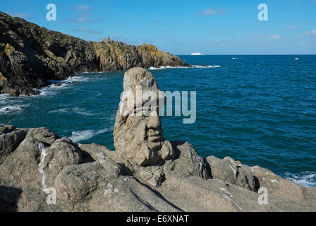 Rock sculptures, rotheneuf, st malo, Bretagne, France Banque D'Images