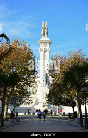 Monument à la Constitution de 1812, la Plaza de Espana, Cádiz, Andalousie, province de Cadix, Royaume d'Espagne Banque D'Images
