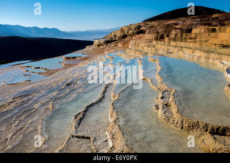 L'Iran, du Mazandaran, Sources Chaudes en terrasses sur une journée ensoleillée en Badab-e Surt Hot Springs en province de Mazandaran Banque D'Images