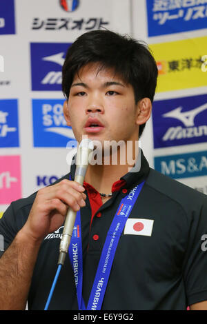 L'aéroport de Narita, Chiba, Japon. 2Nd Sep 2014. Shohei Ono (JPN), une conférence de presse sur le Championnat du monde de judo 2014 à l'aéroport de Narita, Chiba, Japon. Credit : Yohei Osada/AFLO SPORT/Alamy Live News Banque D'Images