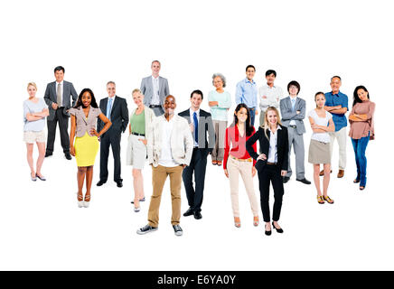 Groupe de multi-ethnique et la diversité des personnes dans un fond blanc. Banque D'Images