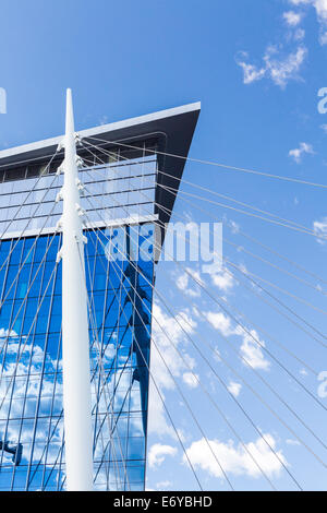 Millenium Bridge dans le centre-ville de Denver, Colorado. Banque D'Images