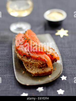 Gravlax de saumon Banque D'Images