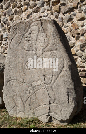 Mexique, Oaxaca, Monte Alban, Galerie des danseurs (les répliques, les originaux se trouvent dans le musée de Monte Alban) Banque D'Images