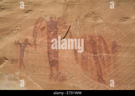 USA, Utah, San Rafael Swell, Buckhorn Wash Rock Art, Style Canyon Barrière Banque D'Images