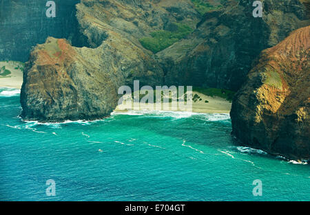 Honopu Beach, Côte de Na Pali, Kaua'i, Hawaii, USA Banque D'Images