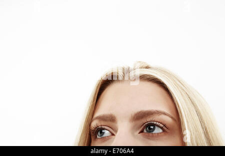 Portrait close up portrait of young woman's eyes Banque D'Images