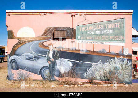 James Dean murale sur un immeuble à Tucumcari Nouveau Mexique sur la Route 66 Banque D'Images