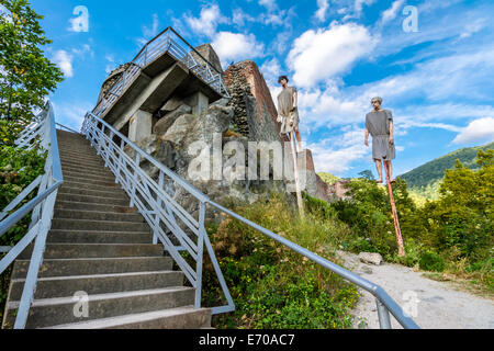 Une fois la forteresse de Poenari administré par Vlad l'Empaleur (le légendaire Dracula). Banque D'Images