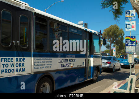 Laguna Beach bus gratuit de navette d'été Banque D'Images
