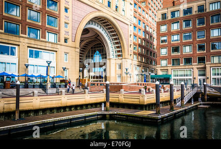 Rowes Wharf, à Boston, Massachusetts. Banque D'Images