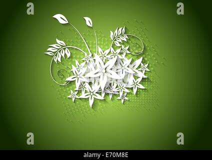 Abstract vector floral background avec des fleurs Banque D'Images