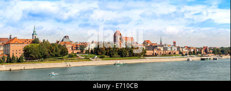 Vue panoramique de la vieille ville de Torun, en Pologne. Banque D'Images