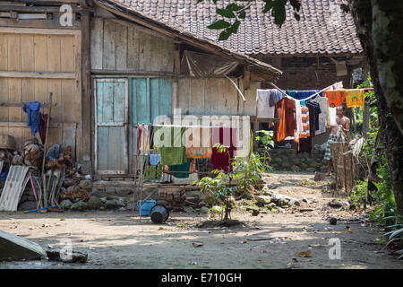 Borobudur, à Java, en Indonésie. Javanais Rural ferme. Banque D'Images