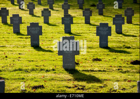 Somme WW1 bataille, le 1er juillet à novembre 1916, en France. Cimetière militaire allemand à Rancourt Rancourt Soldatenfriedhof ( ). Février Banque D'Images