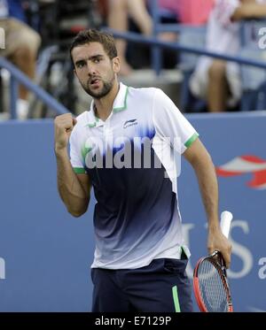 New York, NY, USA. 09Th Nov, 2014. US Open de tennis du grand chelem. Marin Cilic (CRO) : Action de Crédit Plus Sport/Alamy Live News Banque D'Images