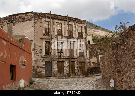 Real de Catorce abandonné avec paysage de bâtiment de l'hôtel Banque D'Images