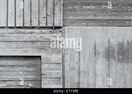 Mur de béton gris abstract background texture avec motif en bois Banque D'Images