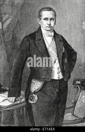 Otto Theodor von Manteuffel (1805-1882). Homme d'État prussien conservateur, desservant près de 10 ans comme premier ministre. La gravure. Banque D'Images