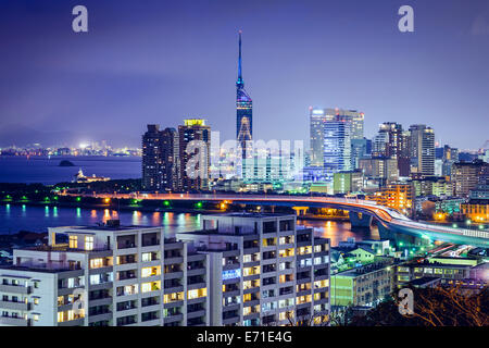 Fukuoka, Japon le centre-ville de la ville. Banque D'Images