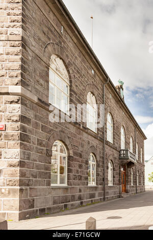 Le Parlement, le Althingishusid, Austurvollur Square, Reykjavik, Islande Banque D'Images