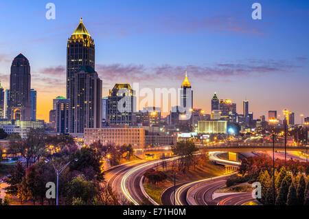 Atlanta, Géorgie, le centre-ville au lever du soleil. Banque D'Images