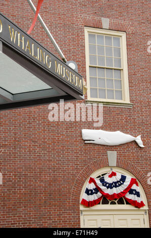 USA, Massachusetts, New Bedford Whaling Museum,. L'extérieur du musée avec baleine blanche. Banque D'Images