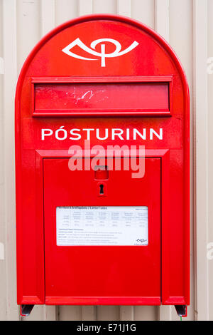 Post box, Reykjavik, Islande Banque D'Images