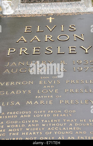 USA, New York, Memphis. Graceland, Elvis Presley's home. Elvis tombe. Banque D'Images