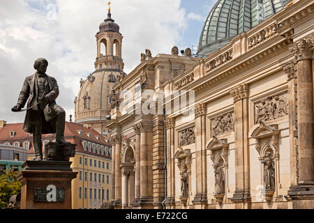 Gottfried Semper Monument et de l'Académie des beaux-arts de Dresde, Saxe, Allemagne, Europe Banque D'Images